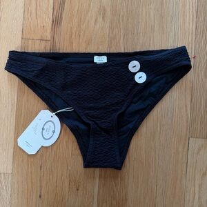 Doen Black Textured Bikini Bottoms